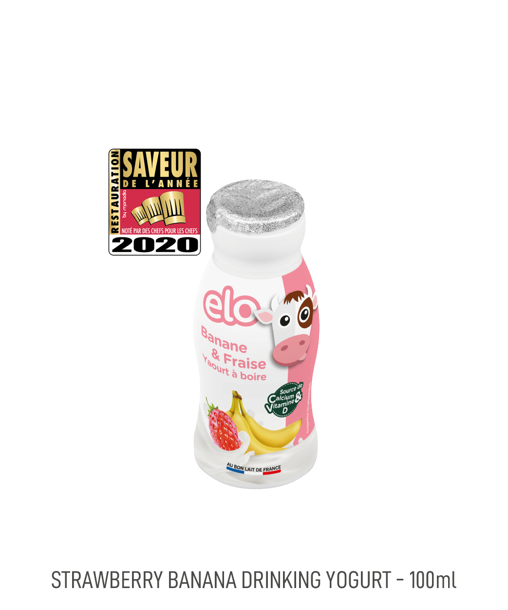 Bouteille de yaourt à boire aromatisé Banane Fraise Elo